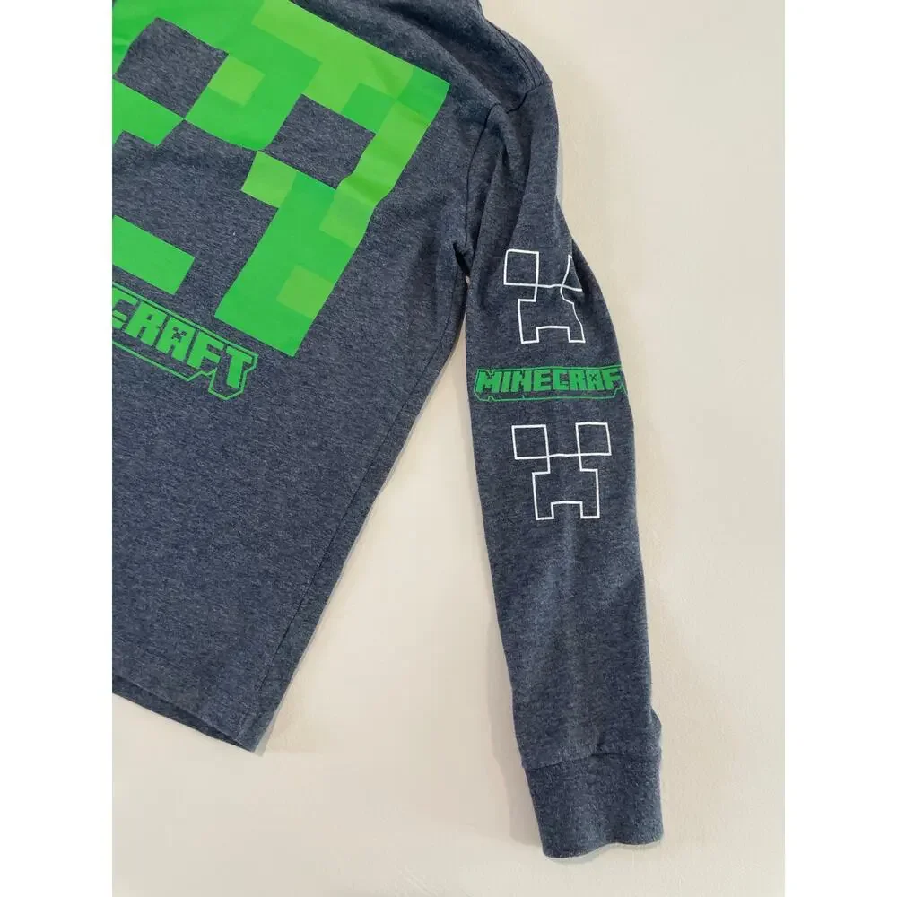 Mojang Youth L (10/12) Minecraft Long Sleeve Top – Gray